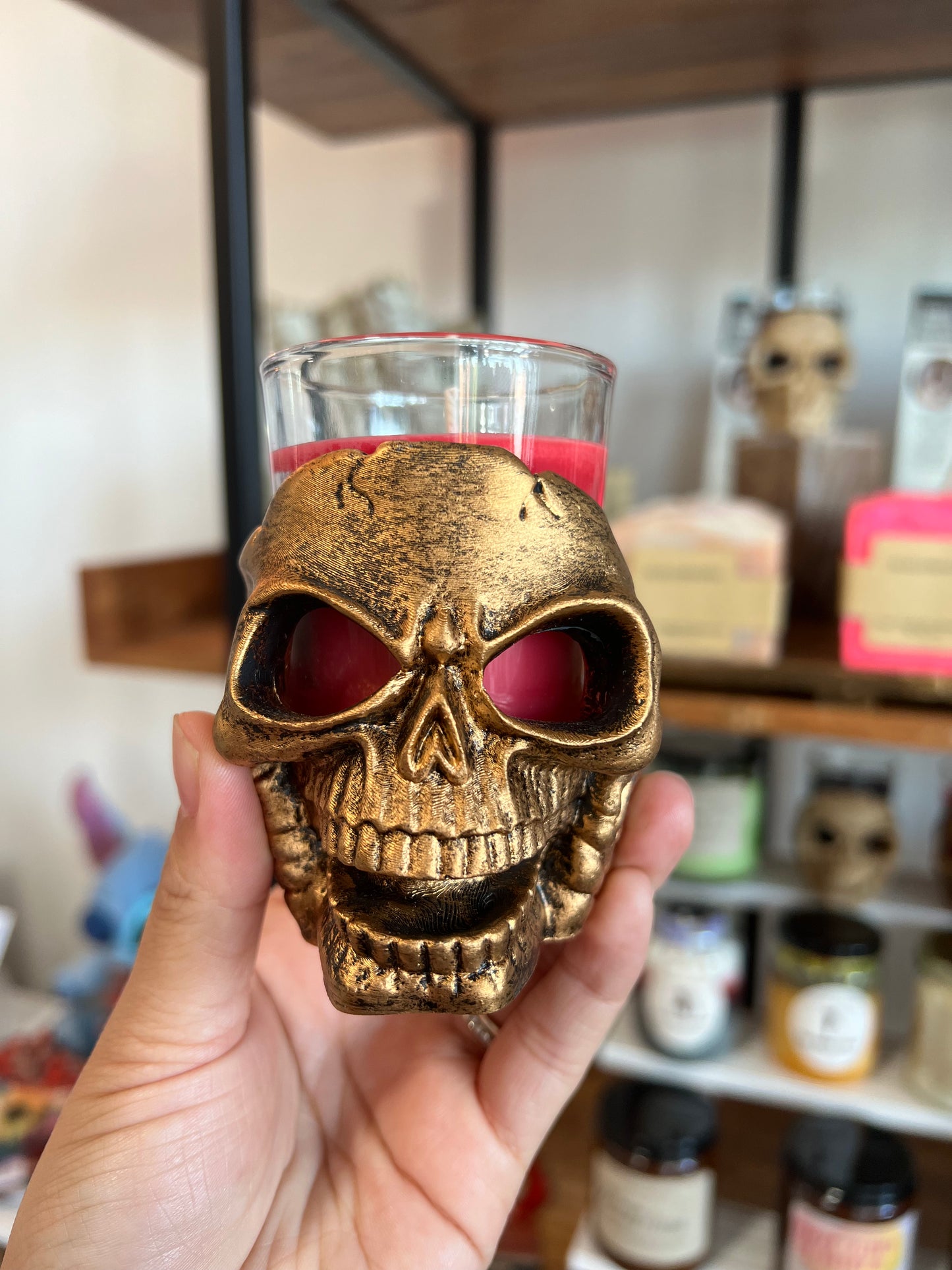 Spooktacular Spooky Skeletons Red Candle