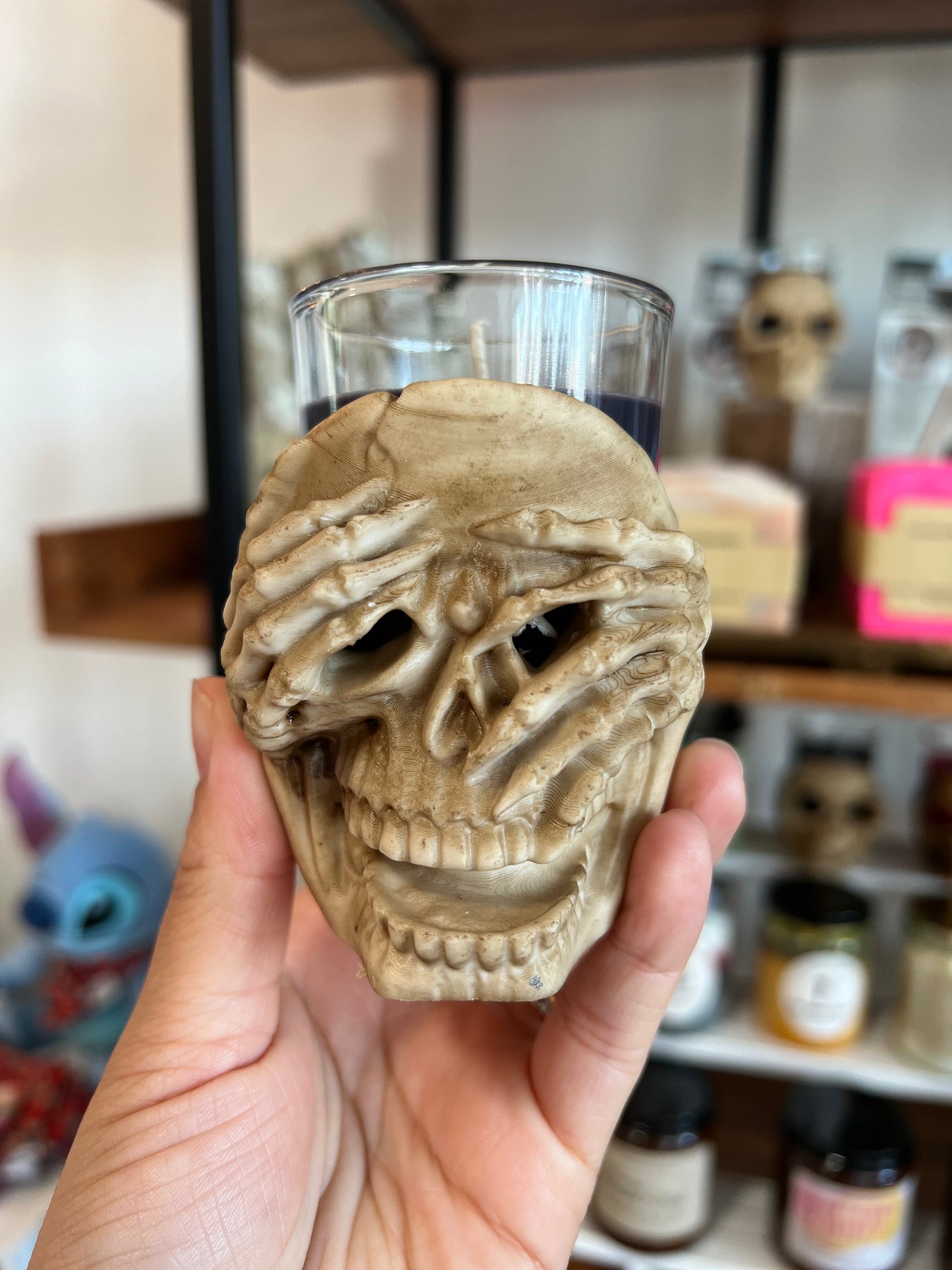 Spooktacular Spooky Skeletons Black Candle