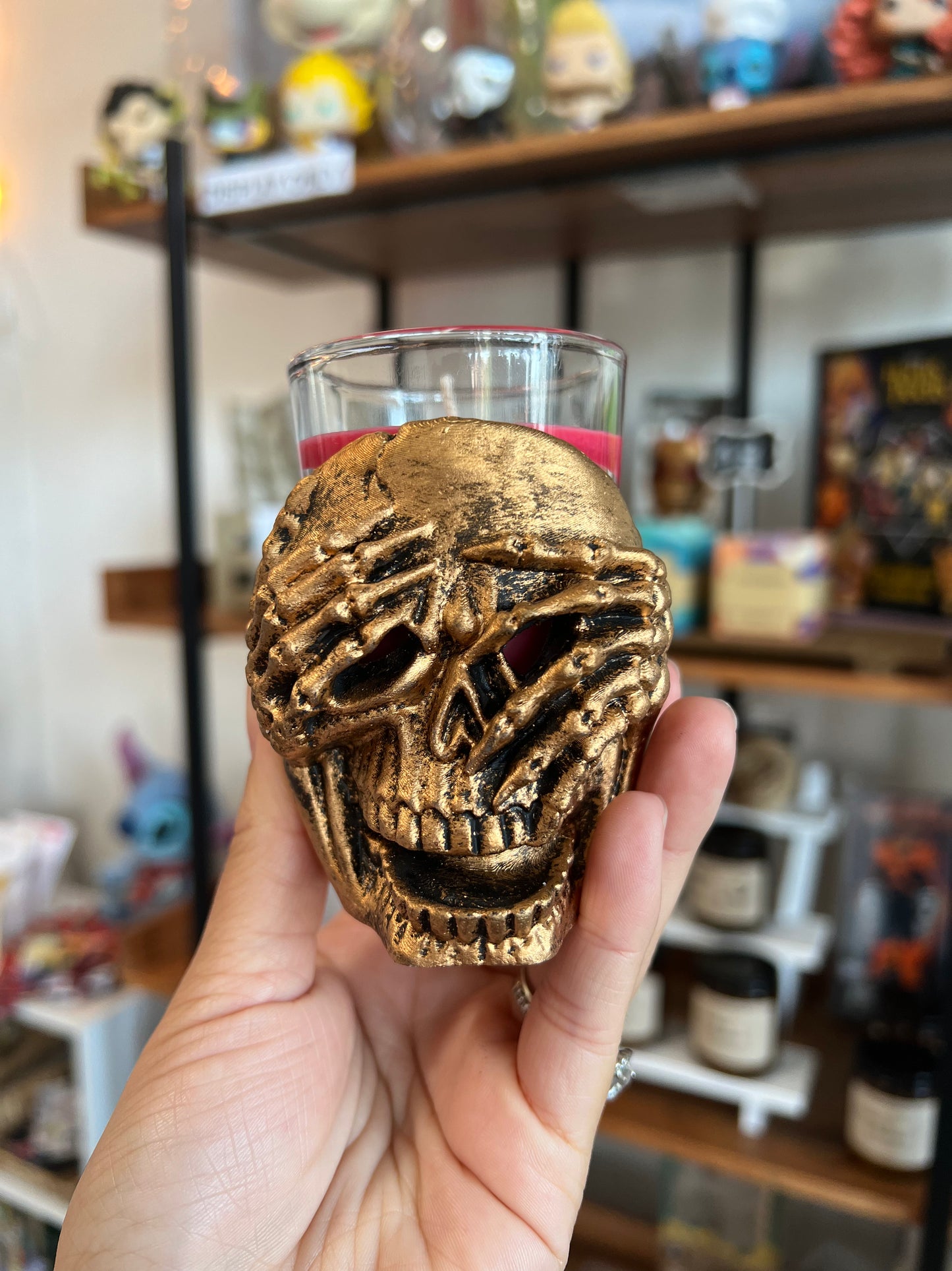 Spooktacular Spooky Skeletons Red Candle