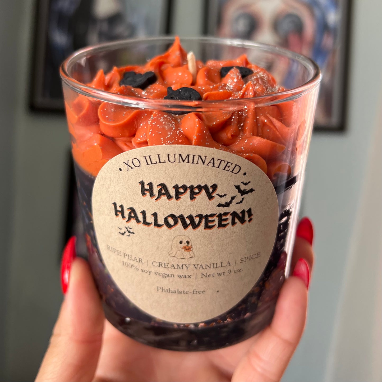 Spooktacular Happy Halloween Candle