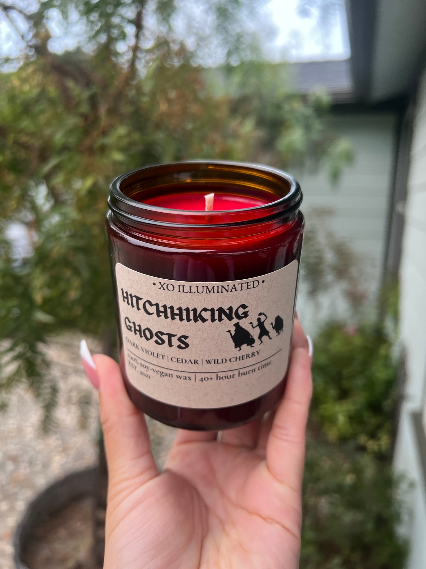 Spooktacular Hitchhiking Ghosts Candle
