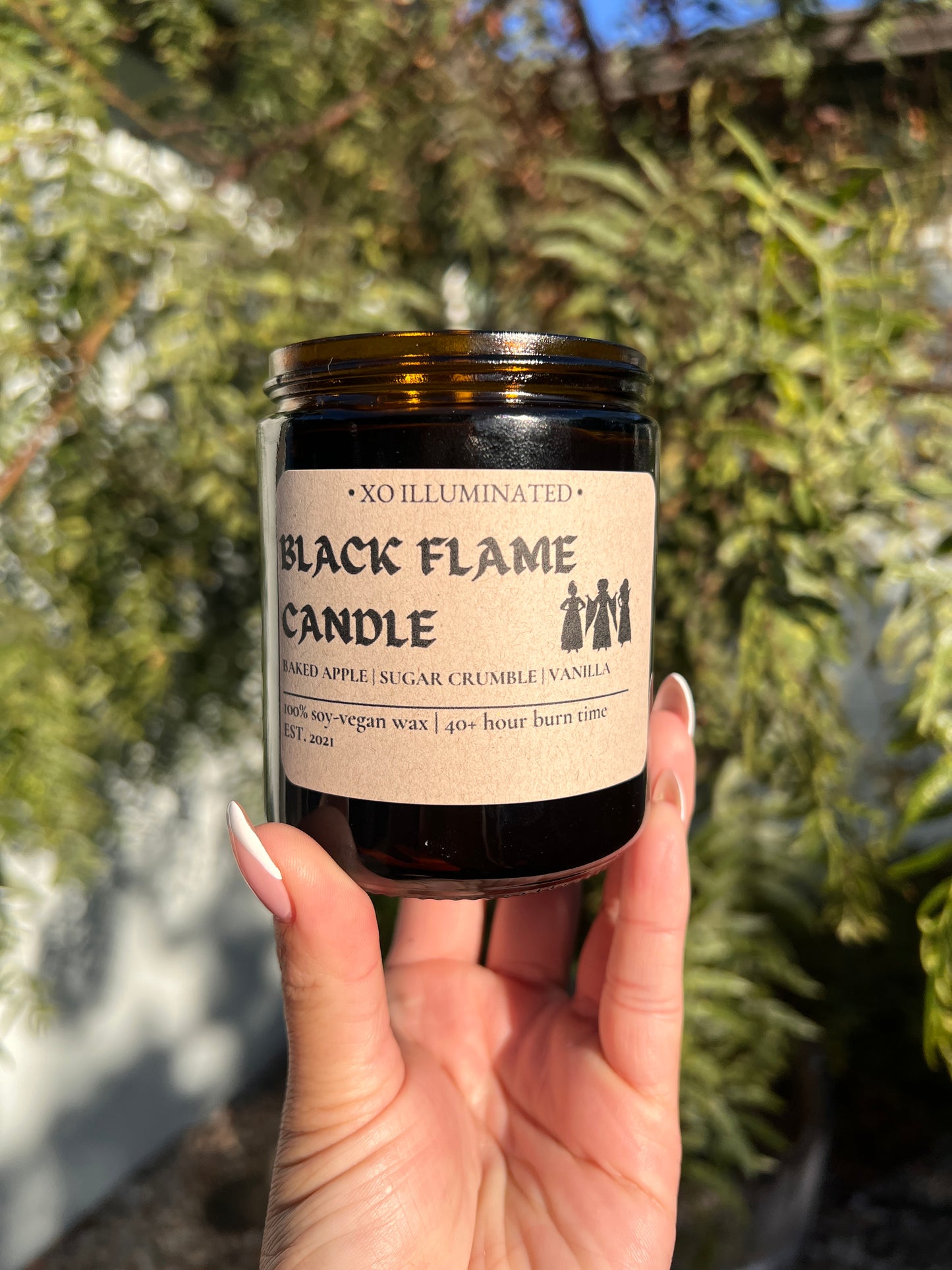 Spooktacular Black Flame Candle