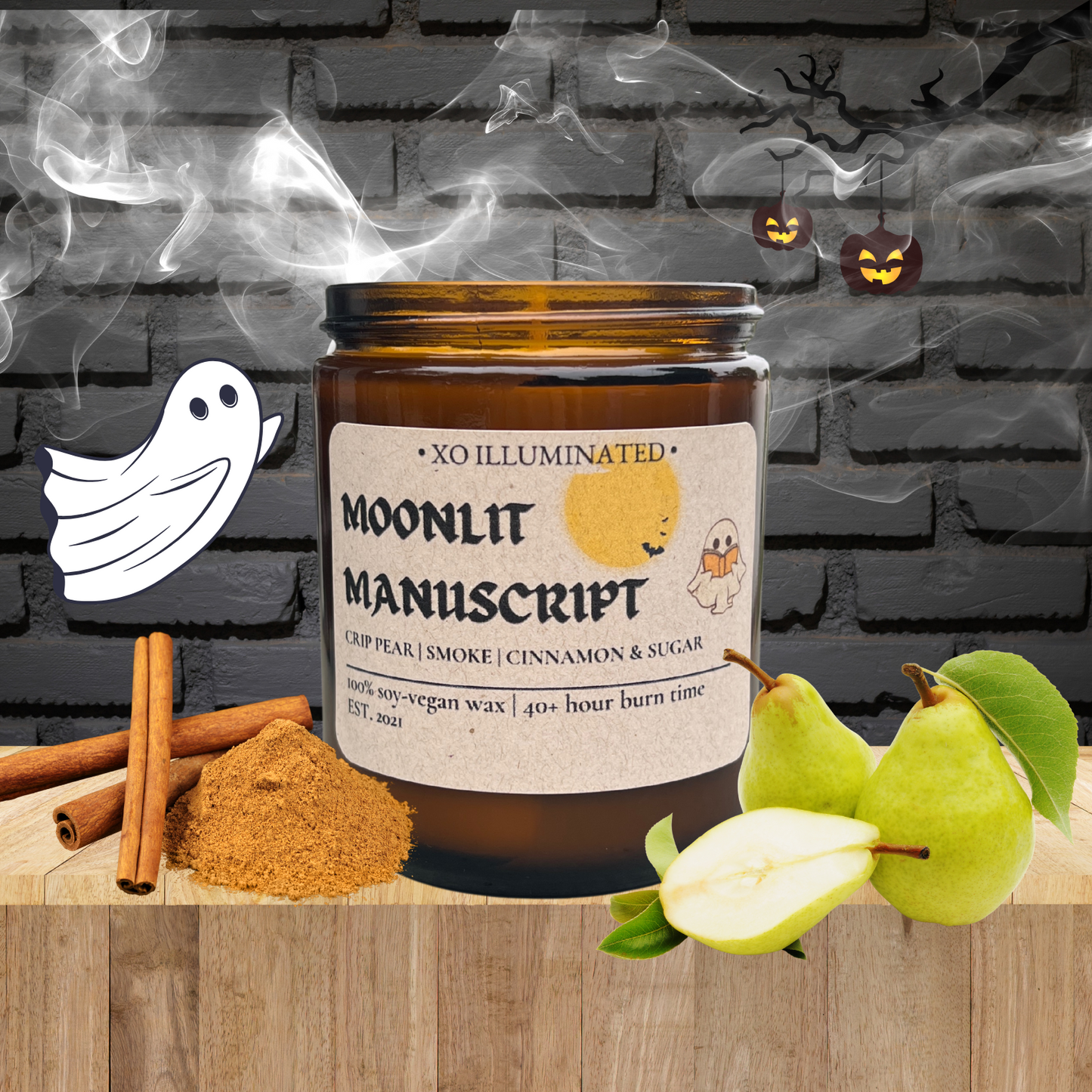 Spooktacular Moonlit Manuscript Candle