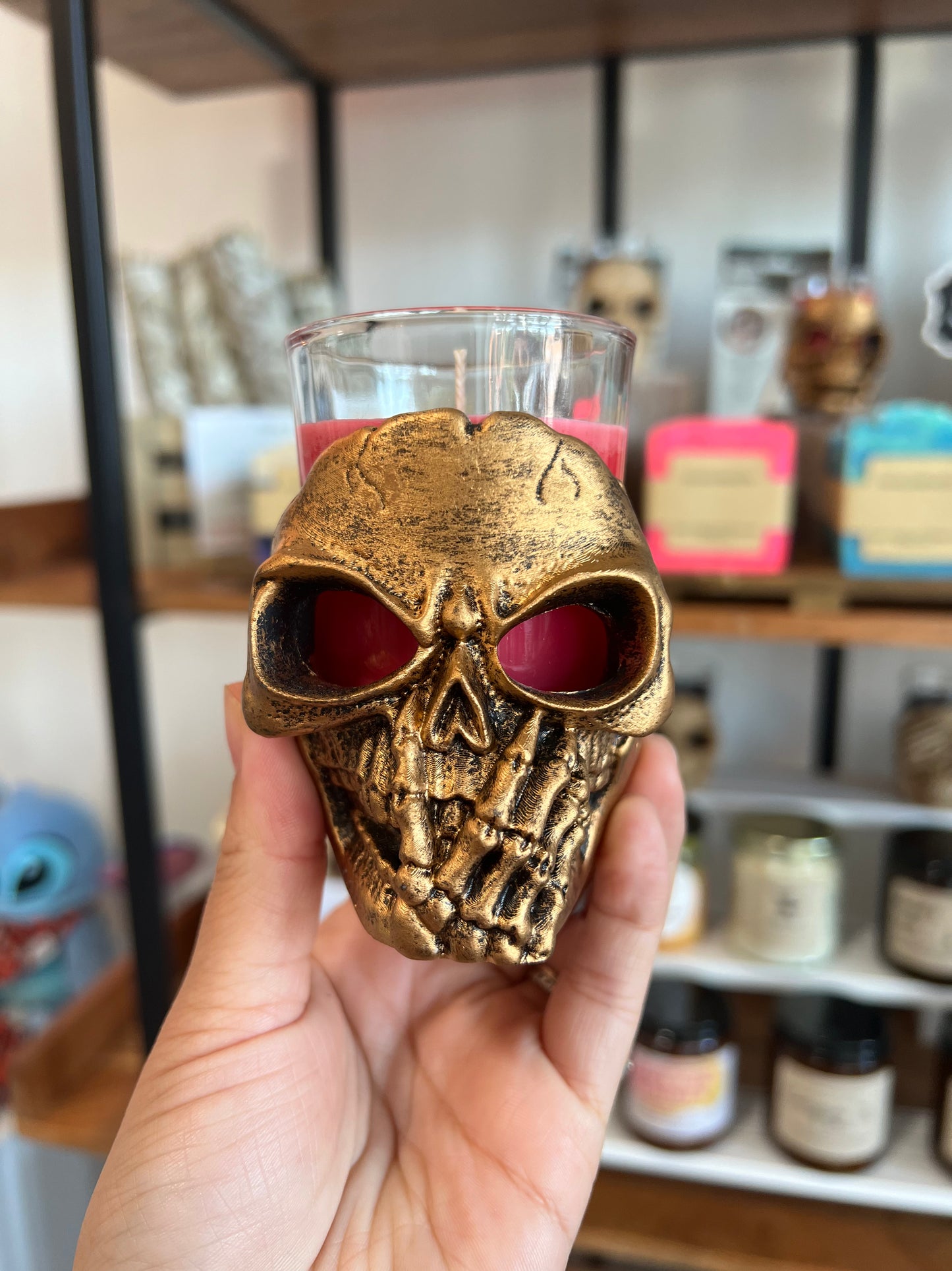 Spooktacular Spooky Skeletons Red Candle