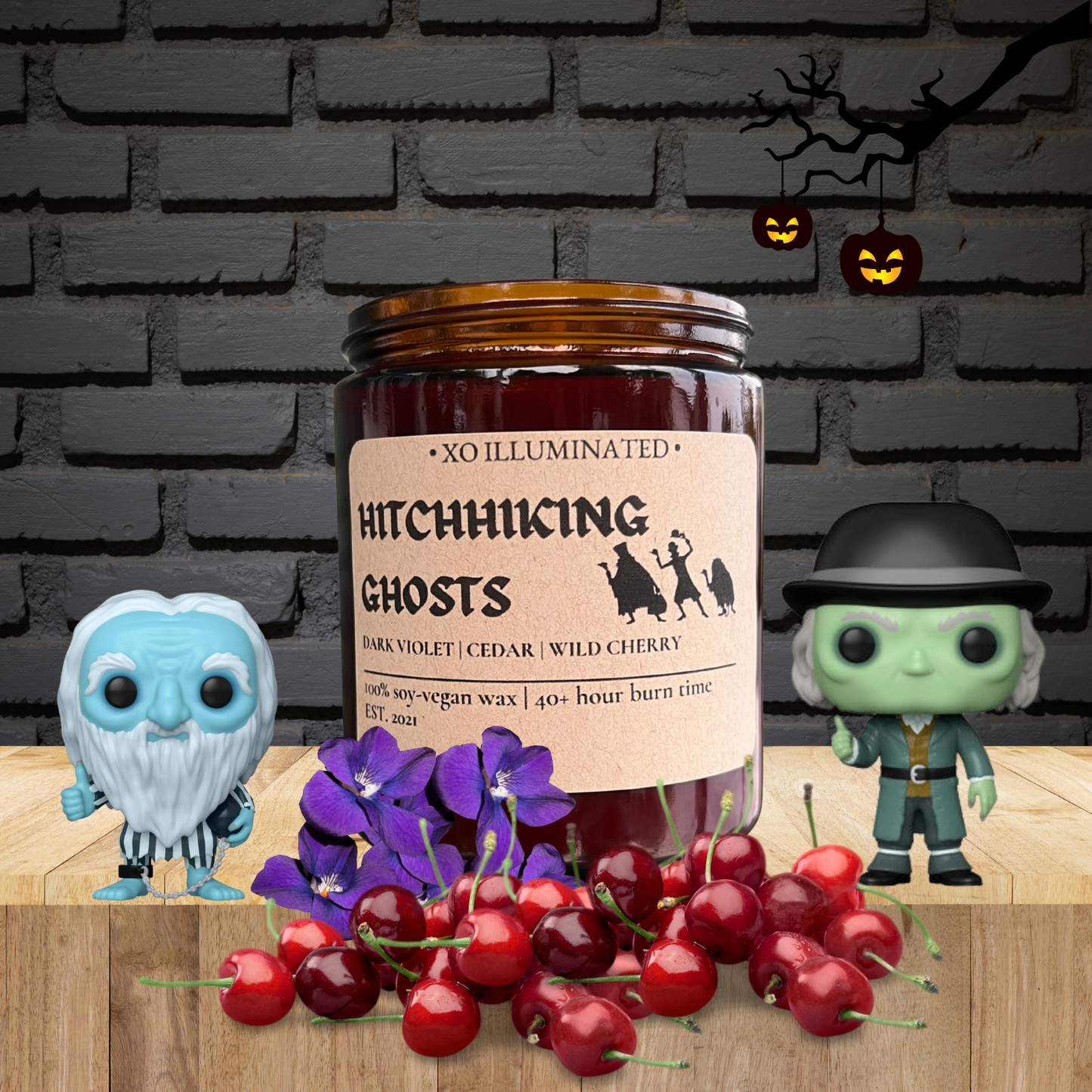 Spooktacular Hitchhiking Ghosts Candle
