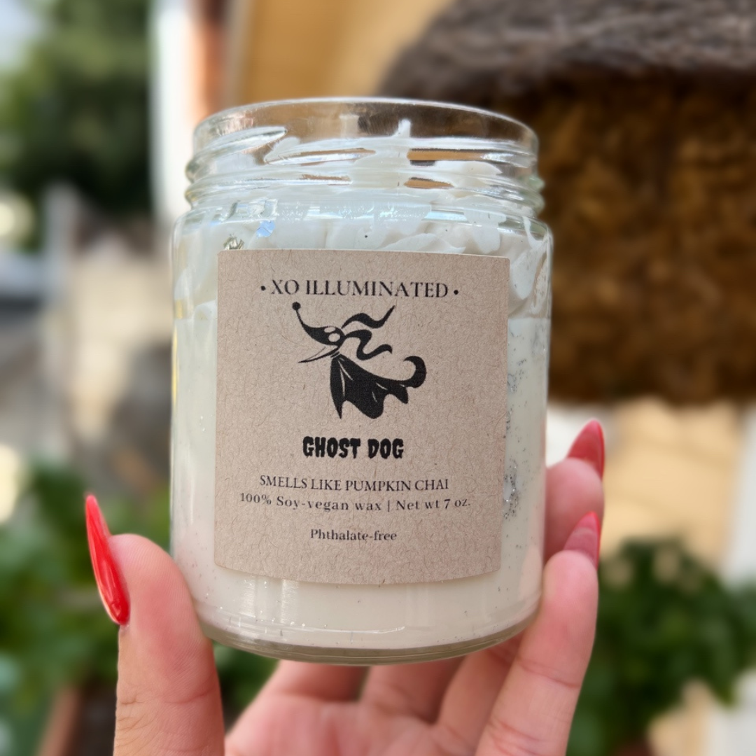 Spooktacular Ghost Dog Candle