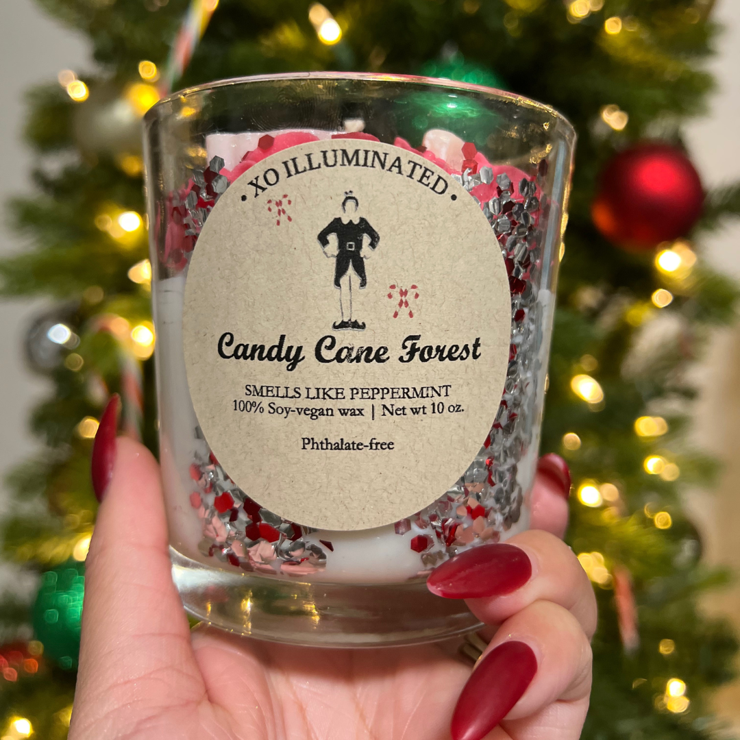 Christmassy Candy Cane Forest Candle
