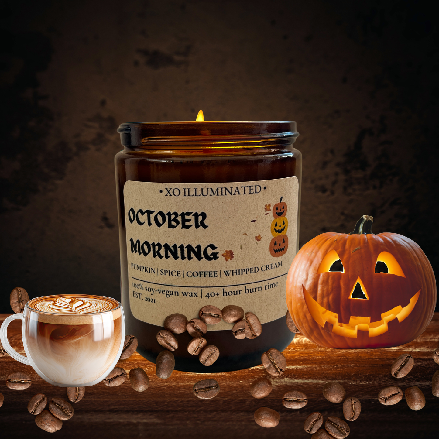 Spooktacular October Morning Candle