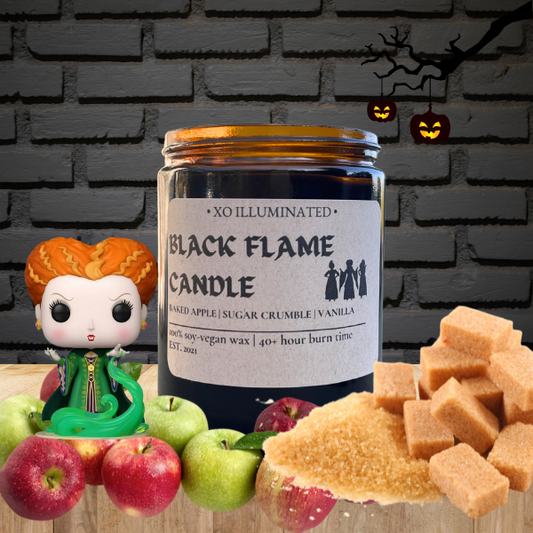 Spooktacular Black Flame Candle