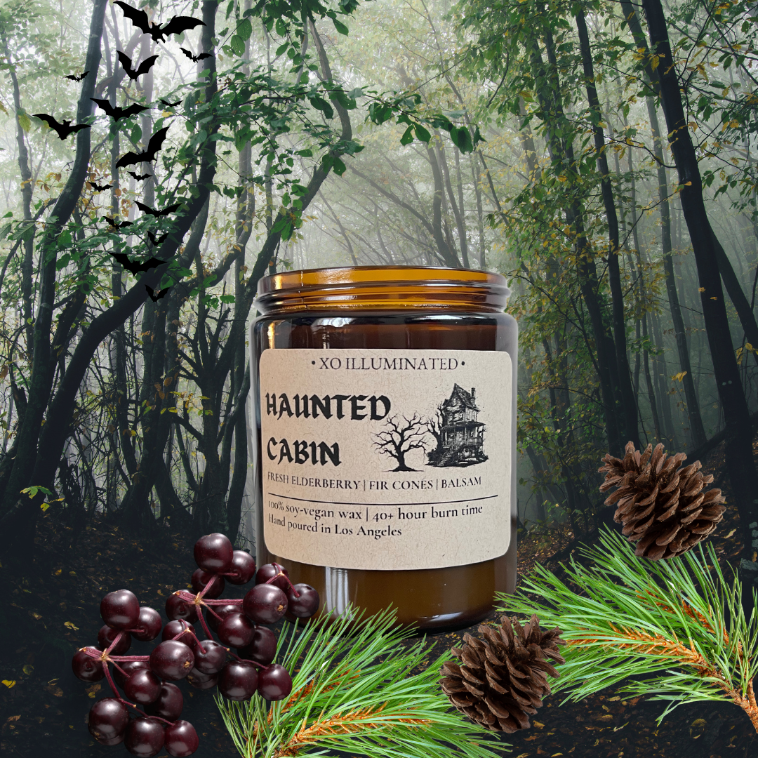 Spooktacular Haunted Cabin Candle