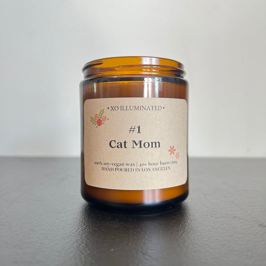 #1 Cat Mom Mother's Day Candle