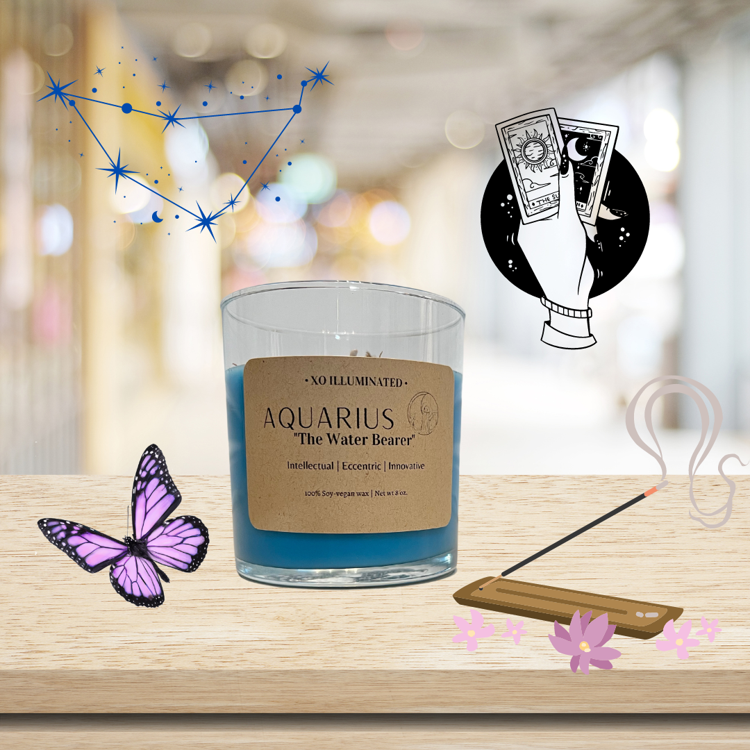 Aquarius Zodiac Candle